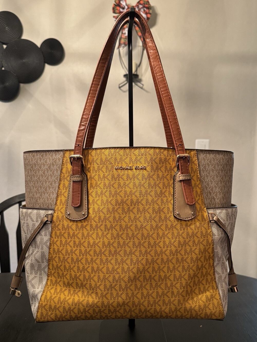 Michael Kors Voyager Color Block Signature Logo Tote Bag
